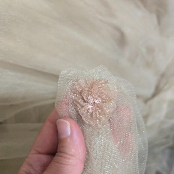 12 Sherri Hill 52504 Strapless Tulle Pickup Ruffle Gown Metallic Lace & Rosettes - Picture 13 of 13